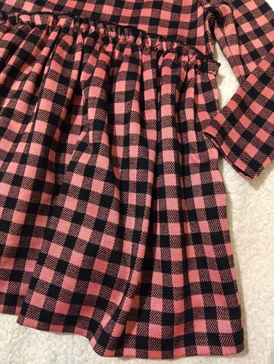 Girls Pink Check Dress