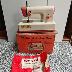 Vintage Crystal brand battery operated toy sewing machine, Very retro