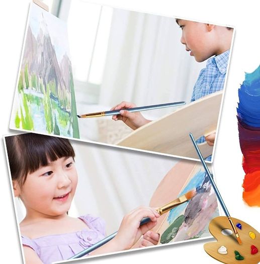 30 pcs Nylon Hair Brushes for Acrylic Oil Watercolor Painting Artist Professional Painting Kits