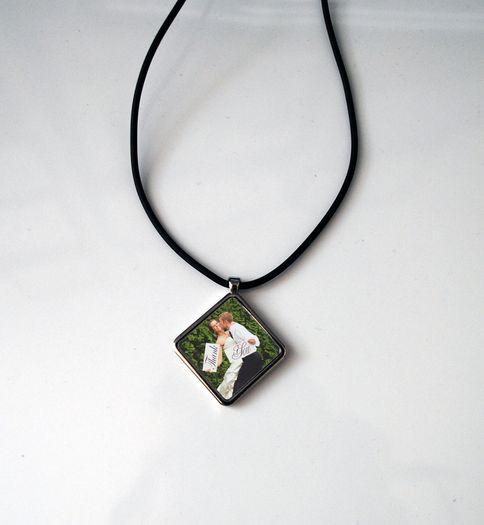 Personalised Diamond Shaped Pendant with Cord