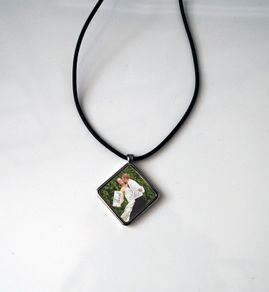 Personalised Diamond Shaped Pendant with Cord