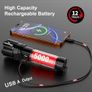 Rechargeable Torch, 500000 Lumen Torches LED Super Bright, 5000mAh Long Lasting, Adjustable Focus, IP67 Waterproof, 5 Modes, Powerful Handheld Flashlight for Power Cuts, Camping, Emergency Image 5