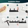 Coat Hooks Wall Mounted, 2 Packs Coat Hangers Wall Mounted with 6 Hooks, Rust-Proof Coat Racks for Jackets, Bags, Hats and Scarves, Wall Hanger for Bedroom, Bathroom, Kitchen (Black) Image 7