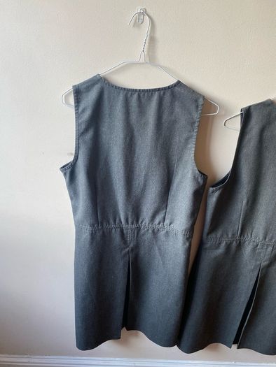 Dunnes grey pinafore x2 (as new) age 13-14