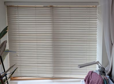 3 Large White Venetian Blinds - 156cm & 224cm
