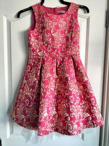 Gorgeous dark pink and gold dress age 11