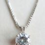 Vintage Sterling Silver 925 Fine Zirconia Pendant and Necklace length 21" - 8,46g Image 3