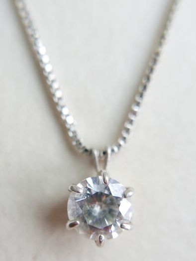 Vintage Sterling Silver 925 Fine Zirconia Pendant and Necklace length 21" - 8,46g