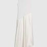Cream white knitted and satin womens midi dress size 10 Image 4
