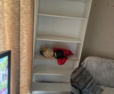 white shelving