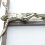 Vintage 10" Italian Wooden Wall Crucifix with Silver Corpus Image 4