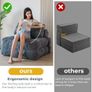 Folding Sofa Bed, Convertible Sleeper Chair with Pillow Foldable Mattress with Back Support, Portable Fold Out Chair Bed Comfy Floor Sofa Lounge for Living Room Bedroom, Dark Grey Image 7