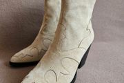 Vanessa Wu beige suedette block heel ankle boots new &amp; boxed size UK 4 EU 37 for quick SALE