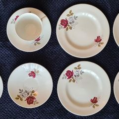 Carrigaline Pottery - Rose Floral Design - tea set pieces