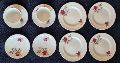 Carrigaline Pottery - Rose Floral Design - tea set pieces