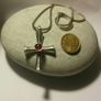 MMA Sterling Silver Byzantine Cross Pendant Necklace Image 2