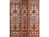 Hand Carved 3-Panel Room Divider Brown 120x165 cm Solid Mango Wood