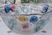 Vintage French Large Glass Salad Bowl