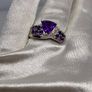 A beautiful silver ring with amethysts. Image 5