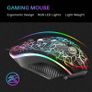 USB Wired Keyboard and Mouse Set, Luminous LED Lights, Full Size Slim Keyboard, LED Gaming Mouse, Game or Business, UK Layout, For PC, Laptop, Windows And Mac, PS4, PS5, Xbox One, etc (Retro) Image 4