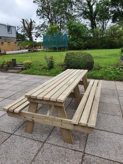 picnic benches