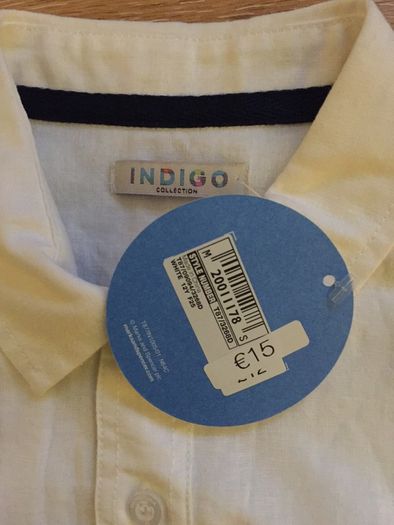 BNWT White Indigo short sleeve shirt Age 12