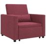 Single Sofa Bed Reclining Wine red 90 x 165 x 87 cm Fabric Image 3