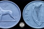 [#2427] - Ireland 1962 | Irish 6p | 6 Pence | Wolfhound | KM.13a