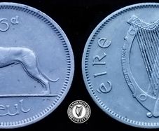 [#2427] - Ireland 1962 | Irish 6p | 6 Pence | Wolfhound | KM.13a