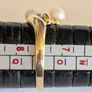 9ct Gold, Pearl and Diamond Ring, O/P 2.3g. Image 3