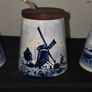 Vintage Delft Blue Salt and Pepper Shakers with matching Sugar Bowl Image 3