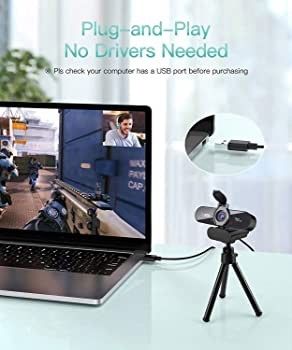 1080P Pro HD Webcam with Stereo Microphone, 110 Degree Wide Angle, Privacy Cover, Tripod, for Conferencing, Live Streaming (FREE SHIPPING)