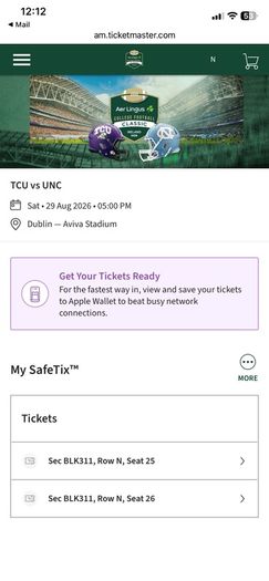 Aer Lingus College Football Classic 2026 Tickets