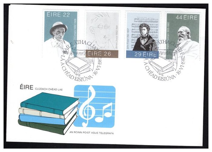 Collection 1982 Ireland Commemorative Stamps Post and Telegraph (P&T) First Day Cover (FDC). Collection of 8 covers.