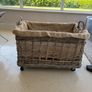 Large Wicker Storage / Log basket on Wheels Image 3