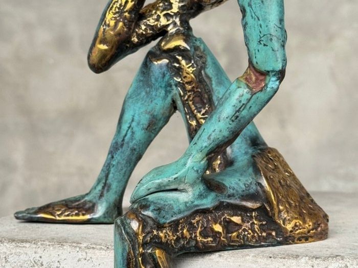 Man Deep In Thought (35cm) - Patinated Bronze