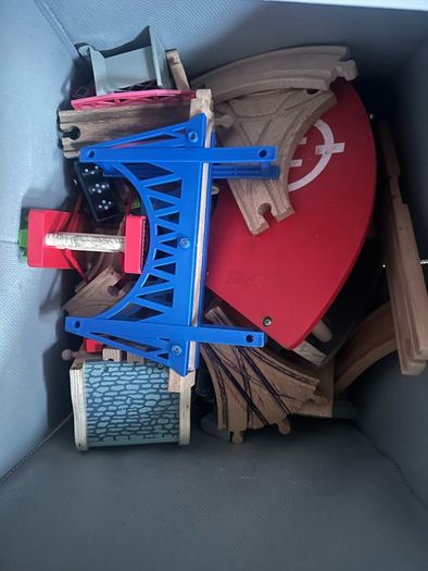 wooden train table and set all pieces included
