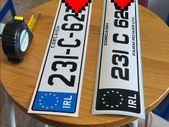 Sticker number plates