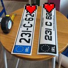 Sticker number plates
