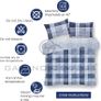 MULTIPLE SIZES AVAILABLE Checkered Duvet Cover, Warm & Cosy Checked Bedding Sets King Size With Pillow Cases, Blue Image 2