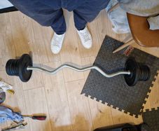 EZ Curl Barbell and Weights