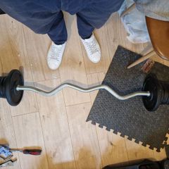 EZ Curl Barbell and Weights