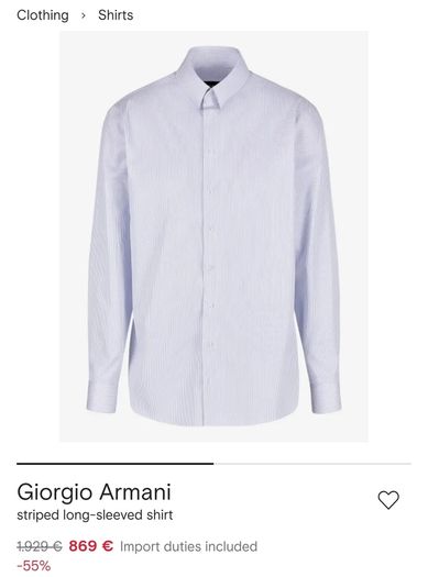 Giorgio Armani luxury shirt