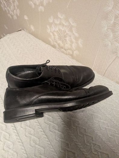 ECCO mens black leather shoes size 43(9)