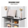 Hall Tree, Wooden Hall Tree with Bench and Shoe Storage, White Hall Tree with Coat Rack, Adjustable Shelves and 5 Hanging Hooks, Image 4
