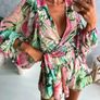 Set of chiffon tied top and shorts tropical pattern Image 8
