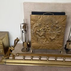 Vintage Mid Century Brass Fireplace Fittings