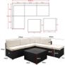 _Poly Rattan XL Lounge Set with Thick Cushions and Pillows Garden Lounge Garden Furniture Set, Black & Cream Image 4