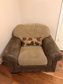 Brown soft leather armchair
