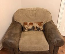 Brown soft leather armchair